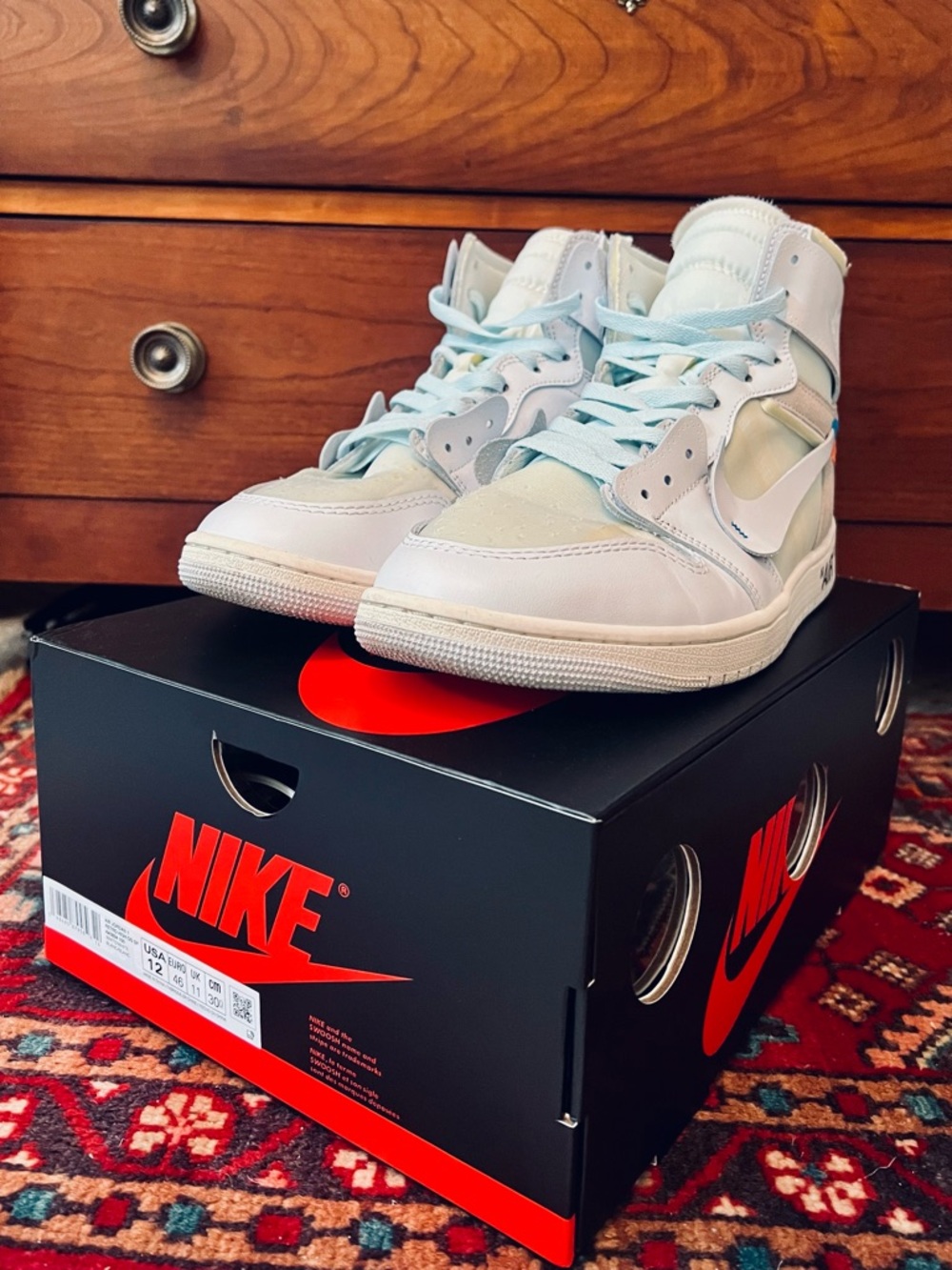 Nike x Off White Virgil Abloh Archive Air Jordan 1 Retro High OG Alaska Pristine